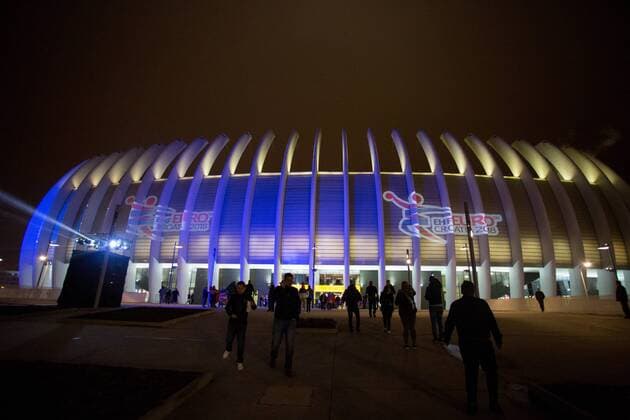 HANDBALL - EHF EURO 2018, MKD vs SLO ZAGREB,CROATIA,13.JAN.18 - HANDBALL - EHF European Championship EM Europameisterschaft group stage, Macedonia vs Slovenia. Image shows a general view of arena. GEPAxpictures xMaticxKlansek