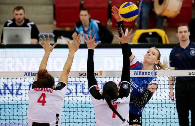 CONSTRUCTION 13 01 2018 Stuttgart volleyball Alliance MTV Stuttgart vs LOTTO Thuringia Julia Schäfer Stuttgart VfB Suhl