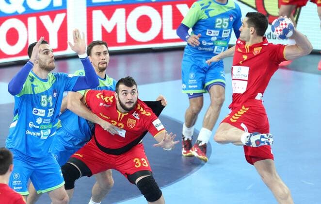 European Handball Championship, Group C, 1st round, Macedonia - Slovenia 13.01.2018., Croatia, Arena Zagreb, Zagreb - European Handball Championship, Group C, 1st round, Macedonia - Slovenia. Peshevski Zharko  SanjinxStrukic PIXSELL