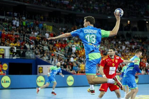 HANDBALL - EHF EURO 2018, MKD vs SLO ZAGREB,CROATIA,13.JAN.18 - HANDBALL - EHF European Championship EM Europameisterschaft group stage, Macedonia vs Slovenia. Image shows Darko Cingesar (SLO). GEPAxpictures xMaticxKlansek