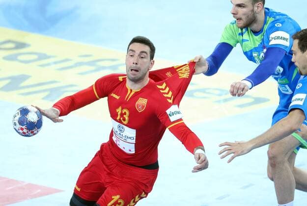 European Handball Championship, Group C, 1st round, Macedonia - Slovenia 13.01.2018., Croatia, Arena Zagreb, Zagreb - European Handball Championship, Group C, 1st round, Macedonia - Slovenia. Mirkulovski Filip  SanjinxStrukic PIXSELL