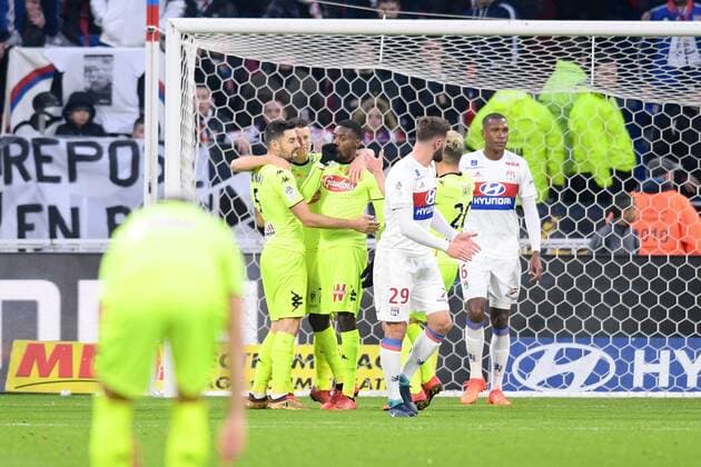 07 Karl TOKO EKAMBI (sco) - 05 Thomas MANGANI (sco) - JOIE FOOTBALL : Lyon vs Angers - Ligue 1 Conforama - 14 01 2018 FEP Panoramic 