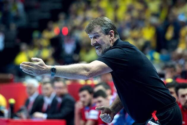 180114 Serbia s coach Jovica Cvetkovic during handball match between Serbia and Sweden during Handball CHAMPIONSHIPS January 14, 2018 2018 in Split  Copyright: LUDVIGxTHUNMAN BB180114LT019