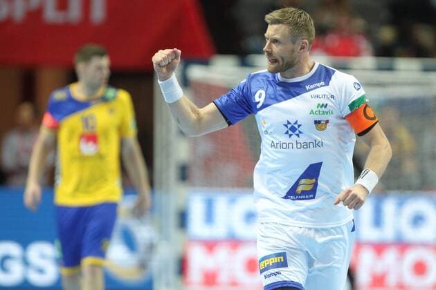 GUDJON VALUR SIGURDSSON Gudjon Valur Sigurdson rukometasa reprezentacije Islanda na utakmici EHF Evropskog prvenstva protiv Svedske u hali Spaladijum arena, Split 12.01.2018. godine MarkoxMetlas 