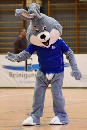 Mascot euro CUPI welcomes viewers Germany Gaildorf sports youth soccer indoor soccer tournament youth Euro Cup 2018 on 14 01 2018 Sports Hall