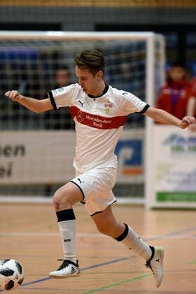 Final VfB Stuttgart vs Hertha BSC 4 2 Maximilian Maier VfB Stuttgart Germany Gaildorf sports youth soccer indoor soccer tournament youth Euro Cup 2018 on 14 01 2018 Sports Hall