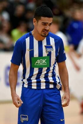 Final VfB Stuttgart vs Hertha BSC 4 2 Tarik Gözüsirin Hertha BSC disappointed after the final defeat he became the best player of the tournament elected Germany Gaildorf indoor soccer tournament youth sports youth soccer Euro Cup 2018 on 14 01 2018 Sports Hall