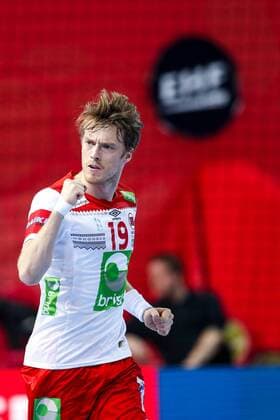 HANDBALL - EHF EURO 2018, NOR vs BLR POREC,CROATIA,14.JAN.18 - HANDBALL - EHF European Championship EM Europameisterschaft group stage, Norway vs Belarus. Image shows the rejoicing of Kristian Bjornsen (NOR). GEPAxpictures xMaticxKlansek