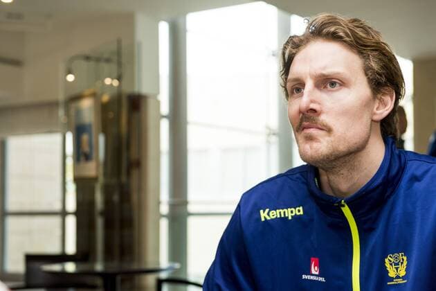 180115 Sweden s Jesper Nielsen interviewed during a press conference with the Swedish national team handball Handball CHAMPIONSHIP on 15 January 2018 2018 in Split  Copyright: LUDVIGxTHUNMAN BB180115LT005
