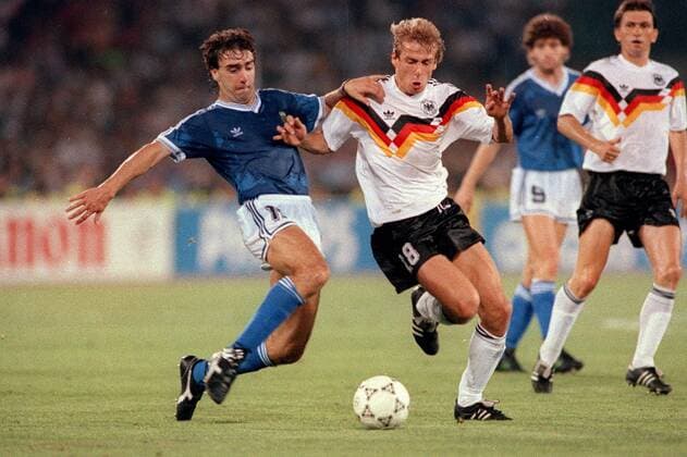 NESTOR LORENZO, JURGEN KLINSMANN MONDIALI ITALIA 1990 GERMANIA OVEST-ARGENTINA 1-0 FINALE
