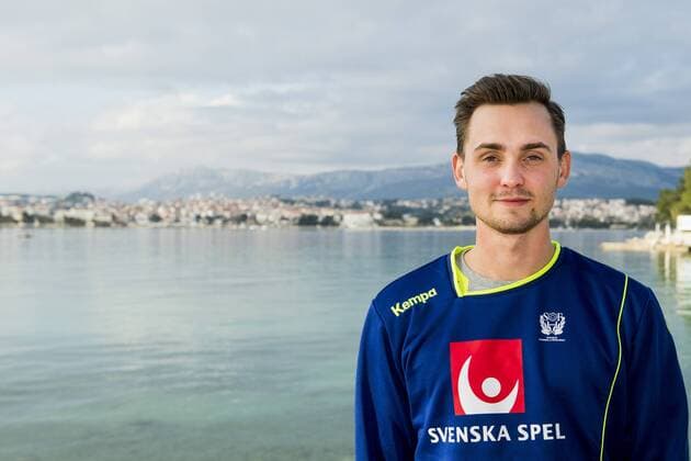 180115 Hampus Wanne poses for a portrait during a press conference with the Swedish national team handball Handball CHAMPIONSHIP on 15 January 2018 2018 in Split  Copyright: LUDVIGxTHUNMAN BB180115LT017