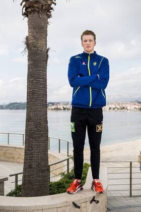 180115 Simon J poses for a portrait during a press conference with the Swedish national team handball Handball CHAMPIONSHIP on 15 January 2018 2018 in Split  Copyright: LUDVIGxTHUNMAN BB180115LT022
