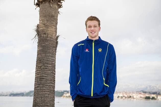 180115 Simon J poses for a portrait during a press conference with the Swedish national team handball Handball CHAMPIONSHIP on 15 January 2018 2018 in Split  Copyright: LUDVIGxTHUNMAN BB180115LT023