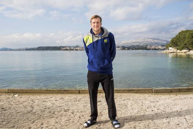 180115 Max Darj poses for a portrait during a press conference with the Swedish national team handball Handball CHAMPIONSHIP on 15 January 2018 2018 in Split  Copyright: LUDVIGxTHUNMAN BB180115LT032