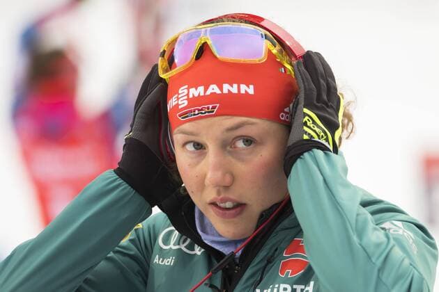 Laura Dahlmeier GER Aktion Biathlon Welt Cup 12,5 KM Massenstart der Frauen in Ruhpolding, Deutschland am 14.01.2018 *** Laura Dahlmeier GER action Biathlon World Cup 12 5 KM mass start of women in Ruhpolding, Germany on 14 01 2018