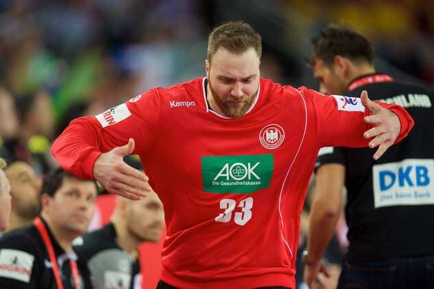 Handball Zagreb 15 01 2018 Championship men s men euro Championships preliminary round Slovenia SLO Germany GER Andreas Wolff Germany TW No. 33