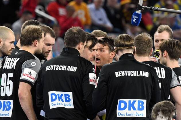 Zagreb Croatia Zagreb arena 15 1 2018 men handball European Championship 2018 Germany vs Slovenia team time out with national coach Germany Christian Prokop image Center