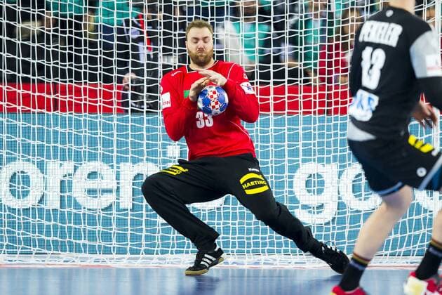 Goalkeeper of Andreas Wolff Nr 33 Germany parried a throw Slovenia Germany preliminary handball EHF euro 2018 15 01 18 Zagreb Croatia Zagreb arena Copyright: xAgentur54Gradx xFelixxKoenigx