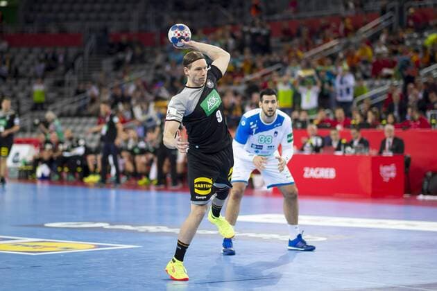 Tobias Reichmann nr 9 United Kingdom Slovenia United Kingdom seven-meter trying round handball EHF euro 2018 15 01 18 Zagreb Croatia Zagreb arena Copyright: xAgentur54Gradx xFelixxKoenigx