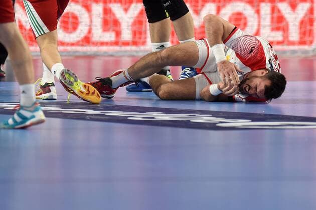 Handball, EM, Ungarn - Spanien European Handball Championship, Group D, 2nd Round, Hungary - Spain 15.01.2018., Croatia, Arena, Varazdin - European Handball Championship, Group D, 2nd Round, Hungary - Spain. GUARDIOLA Gedeon  VjeranxZganec-Rogulja PIXSELL