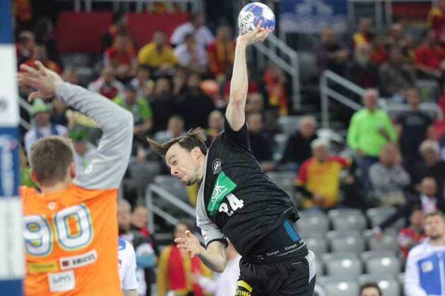 European Handball Championship, Group C, 2nd Round, Slovenia - Germany 15.01.2018. Arena Zagreb, Zagreb - Europsko rukometno prvenstvo, skupina C, 2. kolo, Slovenija - Njemacka. Groetzki Patrick, Lesjak Urban.  LukaxStanzl PIXSELL