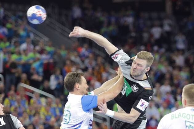 European Handball Championship, Group C, 2nd Round, Slovenia - Germany 15.01.2018., Croatia, Arena, Zagreb - European Handball Championship, Group C, 2nd Round, Slovenia - Germany. WEBER Philipp, CINGESAR Darko  LukaxStanzl PIXSELL