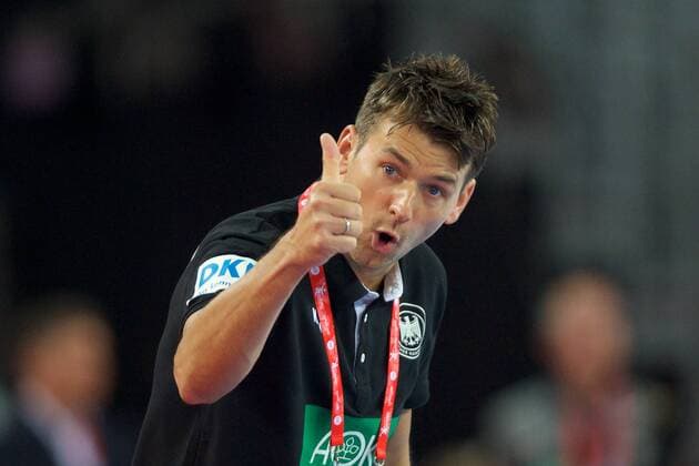 Handball Zagreb 15 01 2018 Championship men s men euro Championships preliminary round Slovenia SLO Germany GER Christian Prokop Germany coach cheering