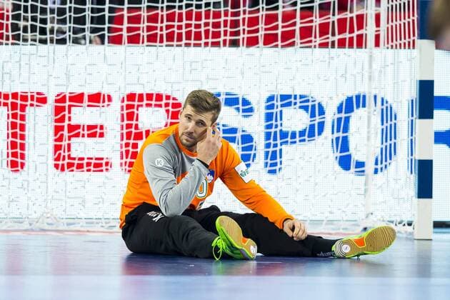 Goalkeeper urban Lesjak Nr 90 Slovenia is disappointed in his goal of Slovenia Germany preliminary handball EHF euro 2018 15 01 18 Zagreb Croatia Zagreb arena Copyright: xAgentur54Gradx xFelixxKoenigx