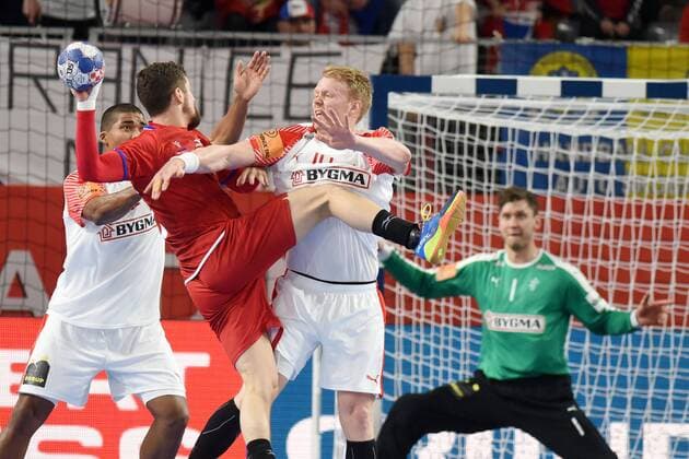European Handball Championship, Group D, 2nd round, Czech Republic - Denmark 15.01.2018., Arena, Varazdin - Europsko rukometno prvenstvo, skupina D, 2. kolo, Ceska - Danska. ZACHARIASSEN Anders  VjeranxZganec-Rogulja PIXSELL