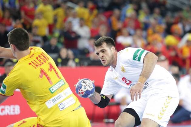 Handball, EM, Montenegro - Mazedonien European Handball Championship, Group C, 2nd Round, Montenegro - Macedonia 15.01.2018., Croatia, Arena, Zagreb - European Handball Championship, Group C, 2nd Round, Montenegro - Macedonia. Vujovic Stevan. LukaxStanzl PIXSELL