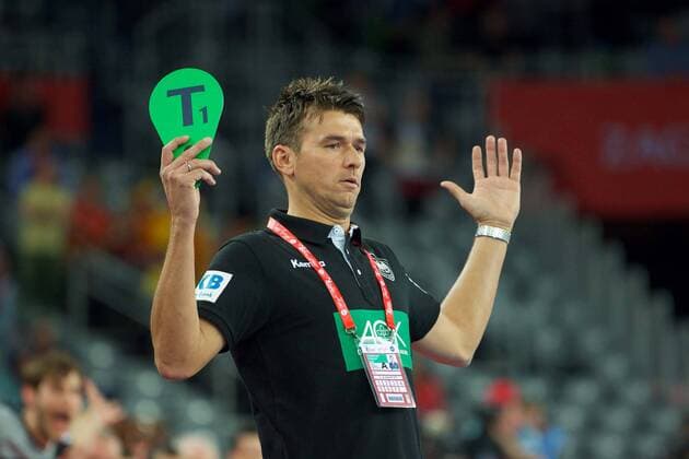Handball Zagreb 15 01 2018 Championship men s men euro Championships preliminary round Slovenia SLO Germany GER Christian Prokop Germany coach