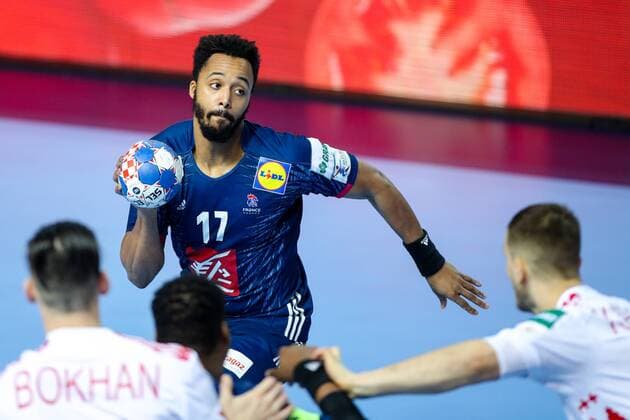 HANDBALL - EHF EURO 2018, FRA vs BLR POREC,CROATIA,16.JAN.18 - HANDBALL - EHF European Championship EM Europameisterschaft group stage, France vs Belarus. Image shows Timothey NÕGuessan (FRA). GEPAxpictures xMaticxKlansek