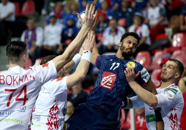 European Handball Championship, Group B, 3rd round, France - Belarus 16.01.2018., Zatika Centre, Porec, Croatia - 2018 European Men s Handball Championship, Group B, 3rd round, France - Belarus. Timothey N Guessan.  IgorxKralj PIXSELL