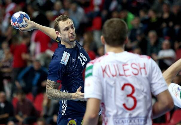 European Handball Championship, Group B, 3rd round, France - Belarus 16.01.2018., Zatika Centre, Porec, Croatia - 2018 European Men s Handball Championship, Group B, 3rd round, France - Belarus. Valentin Porte.  IgorxKralj PIXSELL
