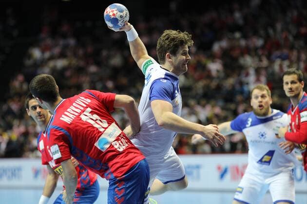 Handball, EM, Serbien - Island Split, 16 01 2018 - Spaladium Arena, 2018 Men s European Championship EM Europameisterschaft Preliminary Round, Group A. Serbia (red) - Iceland (white) 29:26 