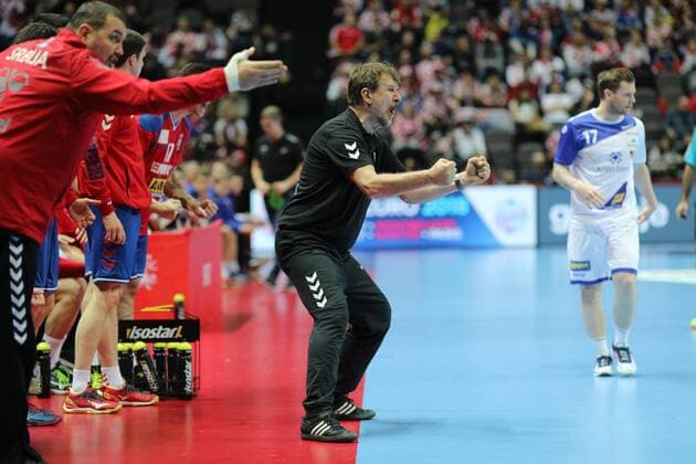 Split, 16 01 2018 - Spaladium Arena, 2018 Men s European Championship EM Europameisterschaft Preliminary Round, Group A. Serbia (red) - Iceland (white) 29:26 