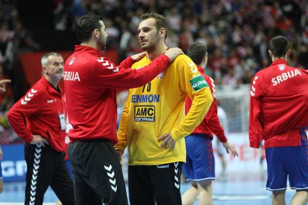 Handball, EM, Serbien - Island Split, 16 01 2018 - Spaladium Arena, 2018 Men s European Championship EM Europameisterschaft Preliminary Round, Group A. Serbia (red) - Iceland (white) 29:26 