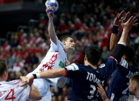European Handball Championship, Group B, 3rd round, France - Belarus 16.01.2018., Zatika Centre, Porec, Croatia - 2018 European Men s Handball Championship, Group B, 3rd round, France - Belarus. Aliaksandr Padshyvalau.  IgorxKralj PIXSELL