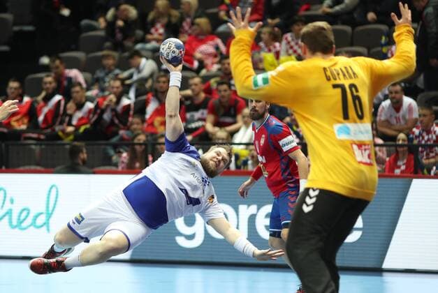 European Handball Championship, Group A, 3rd round, Serbia - Iceland 16.01.2018., Spaladium Arena, Split, Croatia - 2018 European Men s Handball Championship, Group A, 3rd round, Serbia - Iceland. Karl Kristjan Kristjansson.  SlavkoxMidzor PIXSELL