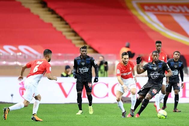 08 JOAO MOUTINHO (mon) - 25 Wylan CYPRIEN (nice) FOOTBALL : Monaco vs Nice - Ligue 1 Conforama - 16 01 2018 FEP Panoramic 