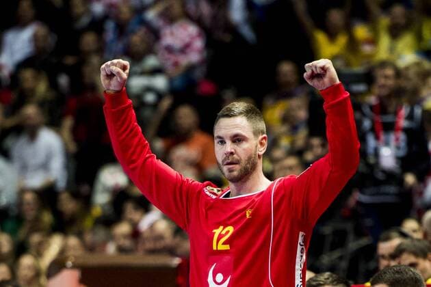 180116 Sveriges malvakt Andreas Palicka exults in the handball match between Croatia and Sweden during Handball CHAMPIONSHIPS on 16 January 2018 2018 in Split  Copyright: LUDVIGxTHUNMAN BB180116LT045
