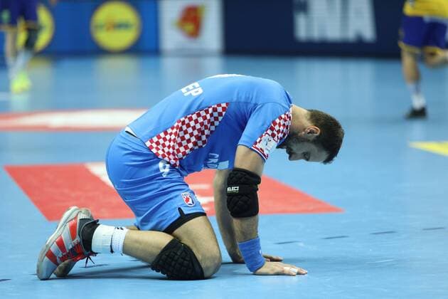 Bilder des Tages - SPORT Split, 16 01 2018 - Spaladium Arena, 2018 Men s European Championship EM Europameisterschaft Preliminary Round, Group A. Croatia (blue) - Sweden (yellow) 