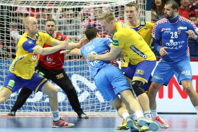 Split, 16 01 2018 - Spaladium Arena, 2018 Men s European Championship EM Europameisterschaft Preliminary Round, Group A. Croatia (blue) - Sweden (yellow) 