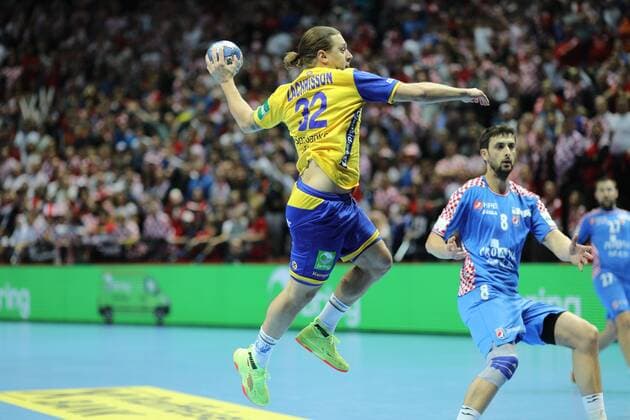 Split, 16 01 2018 - Spaladium Arena, 2018 Men s European Championship EM Europameisterschaft Preliminary Round, Group A. Croatia (blue) - Sweden (yellow) 