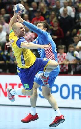 European Handball Championship, Group A, 3rd round, Croatia - Sweden 16.01.2018., Spaladium Arena, Split, Croatia - 2018 European Men s Handball Championship, Group A, 3rd round, Croatia - Sweden. Johan Jakobsson.  SlavkoxMidzor PIXSELL