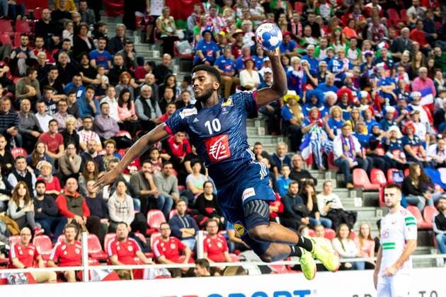 16 01 2018 Zatika Sports Centre Porec CRO EHF European Championship men s France vs Belarus Group B in the image of Dika mem FRA during the preliminary round group B match of the EHF men s handball European Championship between France and Belarus at the Zatika Sports Centre in Porec Croatia on 2017 05 12 P OREC  EX_PUC