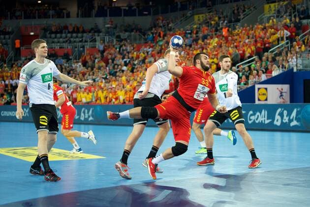 Handball Zagreb 17 01 2018 Championship men s men euro Championships preliminary round Germany GER Macedonia MKD PESHEVSKI Zharko Macedonia No. 33