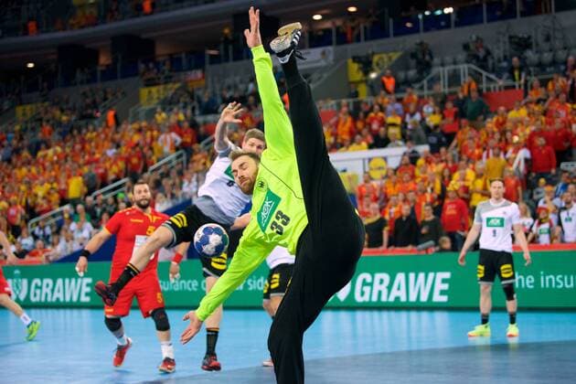 Handball Zagreb 17 01 2018 Championship men s men euro Championships preliminary round Germany GER Macedonia MKD Andreas Wolff Germany TW No. 33