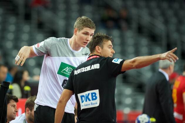 Handball Zagreb 17 01 2018 Championship men s men euro Championships preliminary round Germany GER Macedonia MKD Finn Lemke Germany no. 06 Christian Prokop Germany coach