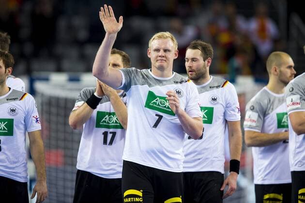 Steffen Weinhold Nr 17 Germany Patrick Wiencek Nr 7 Germany and Steffen Faeth No. 23 Germany after the game Germany Macedonia preliminary round handball EHF euro 2018 17 01 18 Zagreb Croatia Zagreb arena Copyright: xAgentur54Gradx xFelixxKoenigx